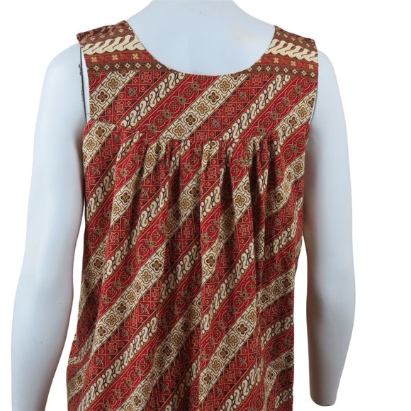 Vintage Handmade Hawaiian House Patio Dress Muumuu M Sleeveless Knee Length - Picture 10 of 10